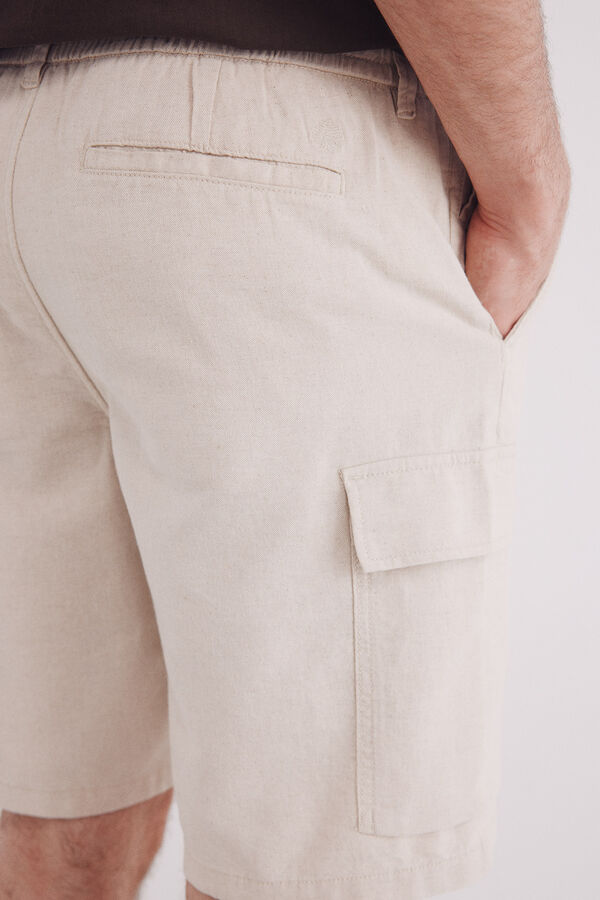 Springfield Bermuda linho cargo comfort fit branco