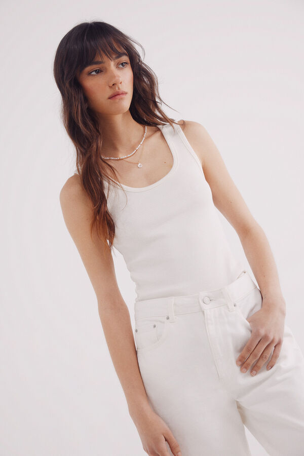 Springfield Jeans wide leg color blanco