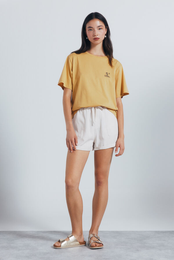 Springfield Camiseta gr&aacute;fica espalda amarillo