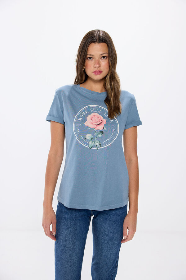 Springfield Camiseta gr&aacute;fica algod&oacute;n azul