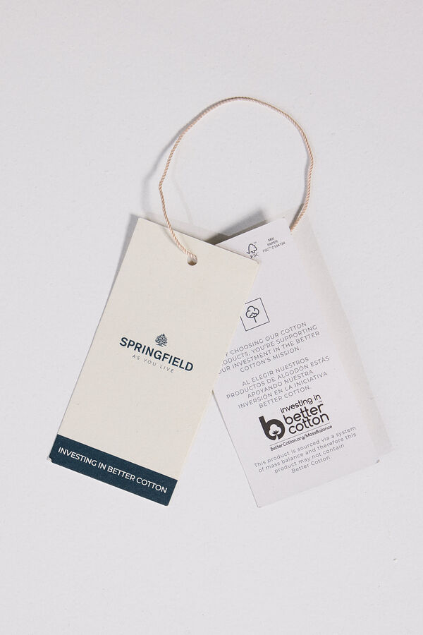 Springfield Camisa manga corta estampada viscosa negro