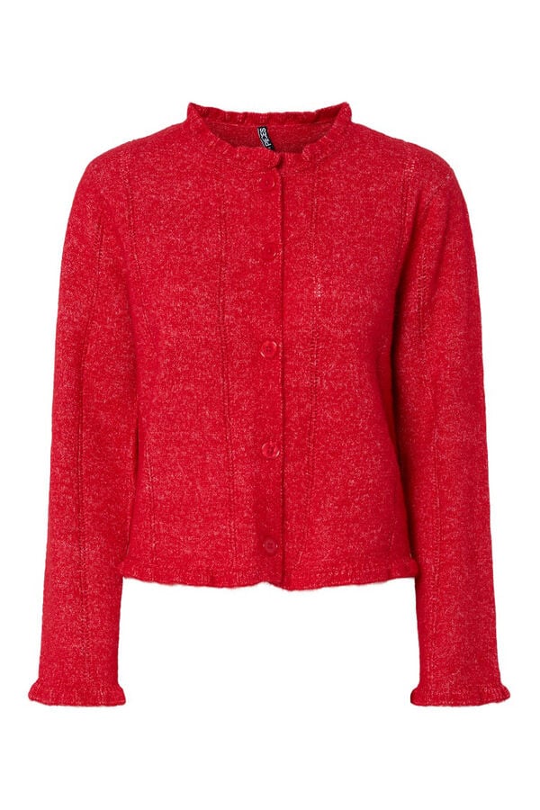 Pieces C&aacute;rdigan volantes manga y cuello rojo