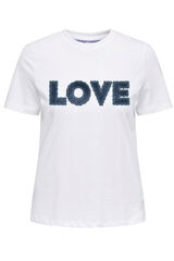 Only Camiseta de manga corta con dibujo frontal blanco