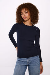 Springfield T-shirt com bot&otilde;es e cavas azul