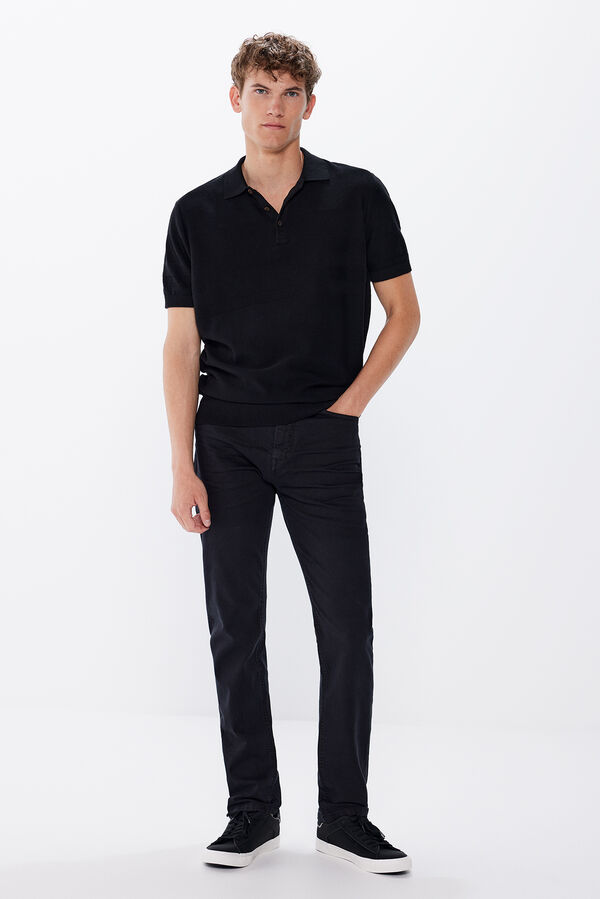 Springfield Pantal&oacute;n color slim fit negro
