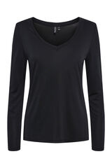 Pieces Camiseta de modal de manga larga negro