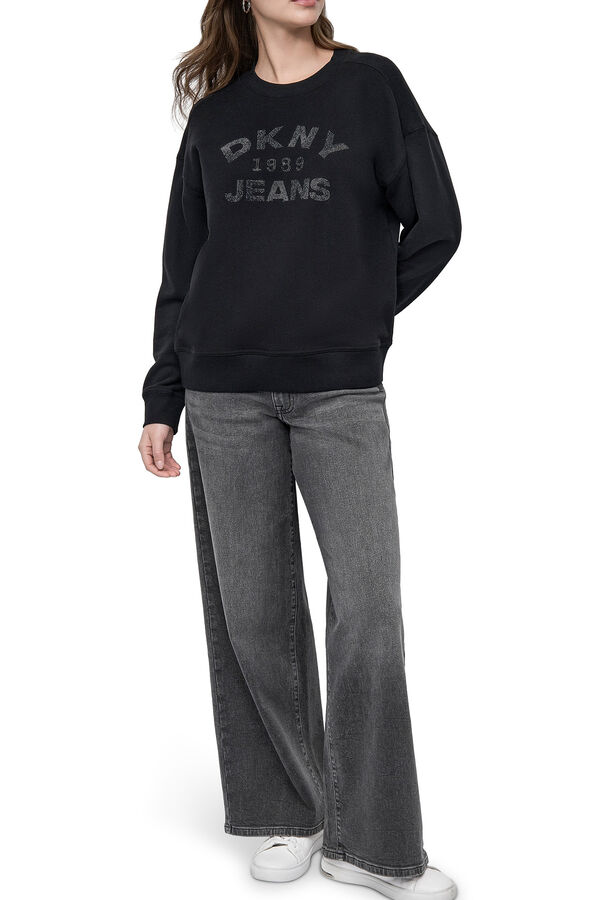DKNY Sweatshirt com logo DKNY preto