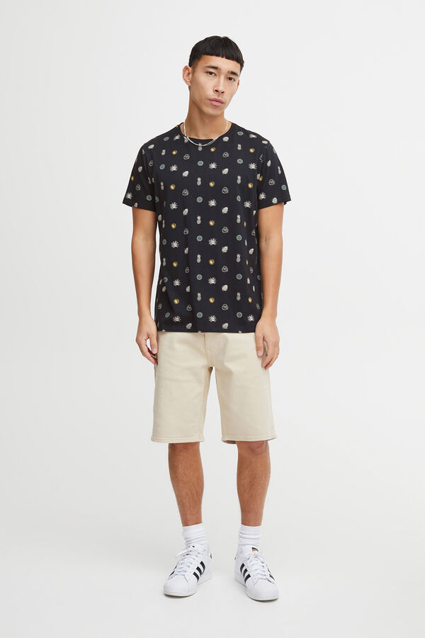 Blend T-shirt Manga Curta - Mini Print  preto