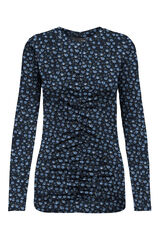 Only Top fruncido estampado floral azul
