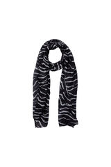 Pieces Cachecol com estampado zebra. preto
