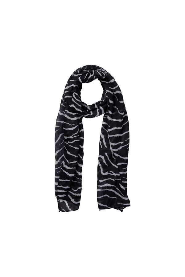 Pieces Cachecol com estampado zebra. preto