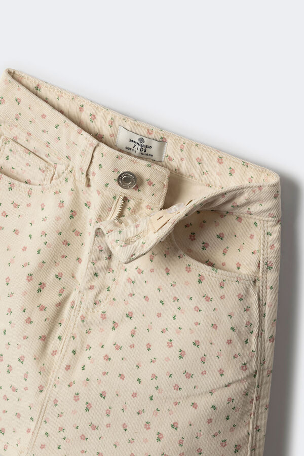 Springfield Kids Saia micro bombazina estampada de menina castanho