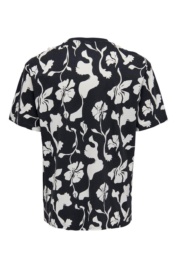 Springfield T-shirt manga curtas flores marinho