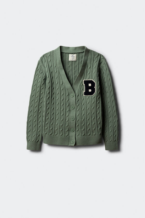 Springfield Kids Cardigan universit&aacute;rio feminino verde