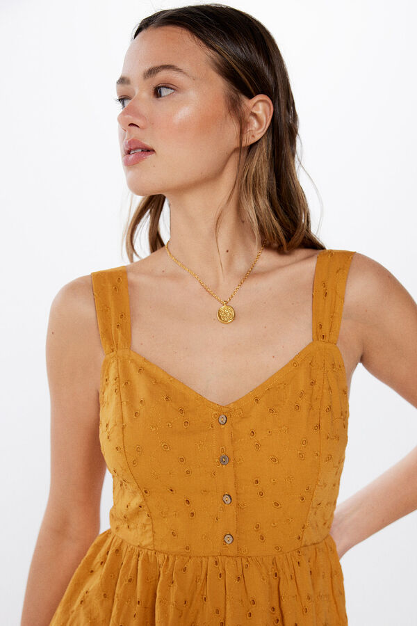 Springfield Vestido Midi Bordados Schiffly estampado