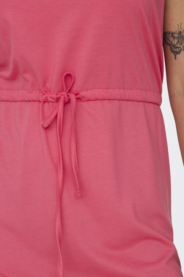 JDY Vestido corto cuello redondo coral