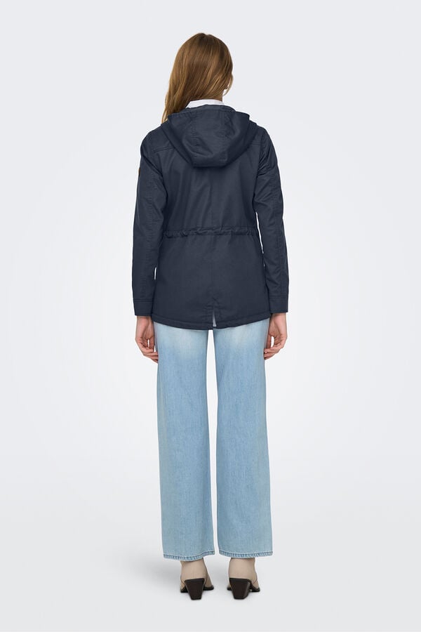 Only Parka com capuz azul