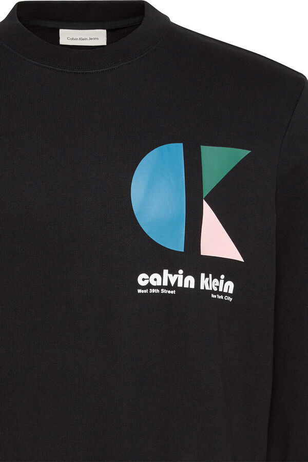 Calvin Klein Sudadera logo bauhaus negro