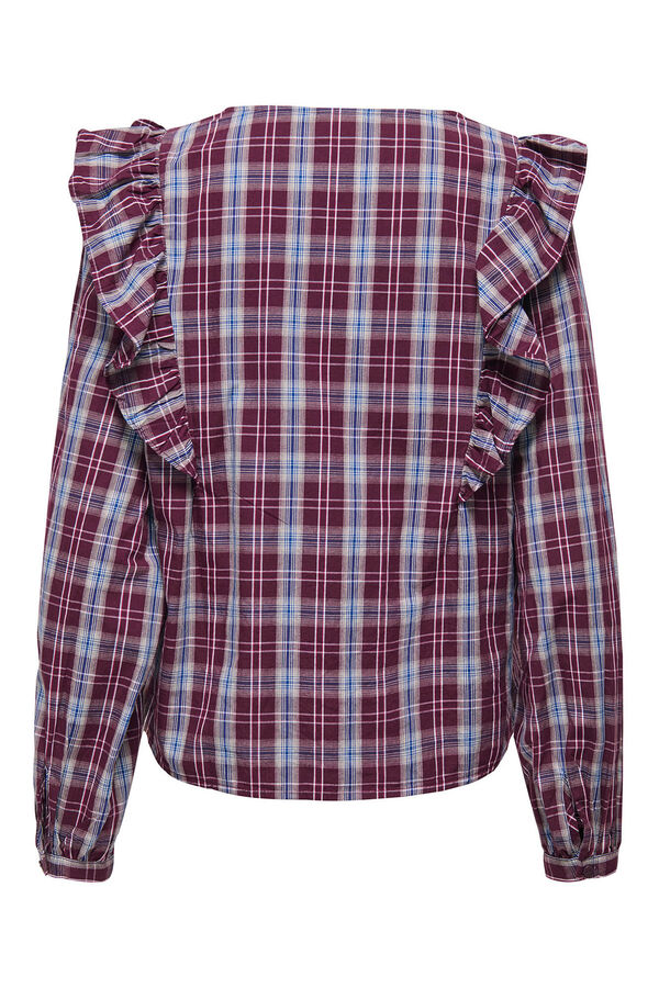 JDY Blusa manga larga volantes morado/lila