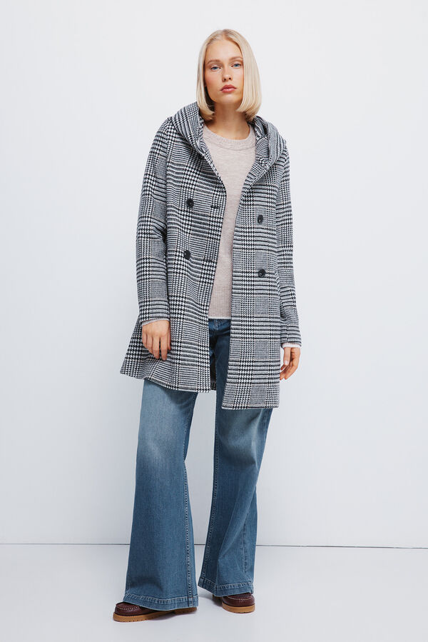 Springfield Casaco Sobretudo com bot&otilde;es e capuz cinzento