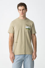 Tiffosi T-shirt estampada bege