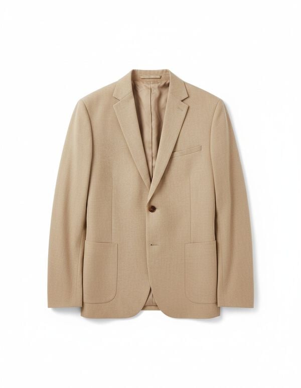 Springfield Blazer em linho e algod&atilde;o bege