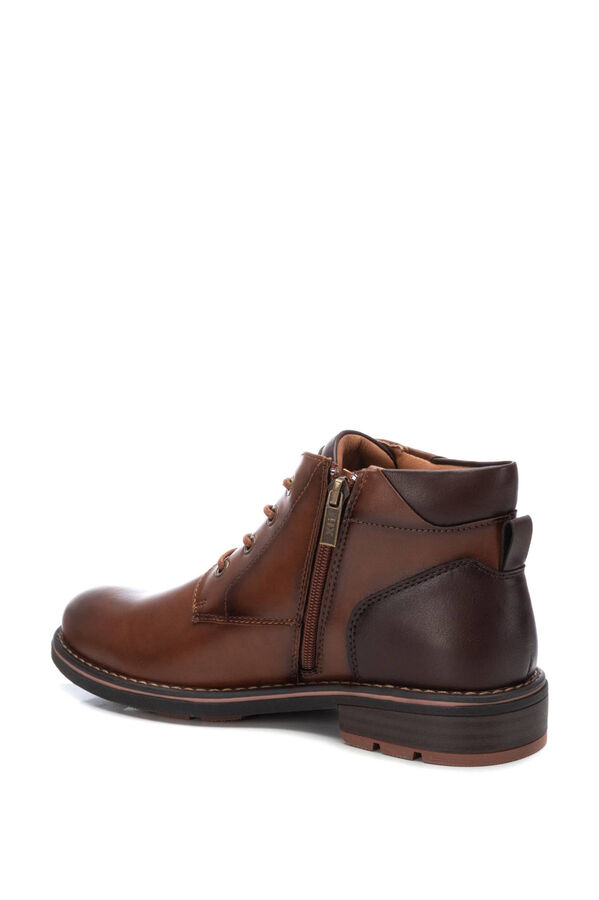 XTI Botin blucher caballero vestir con cordones y cremallera marr&oacute;n