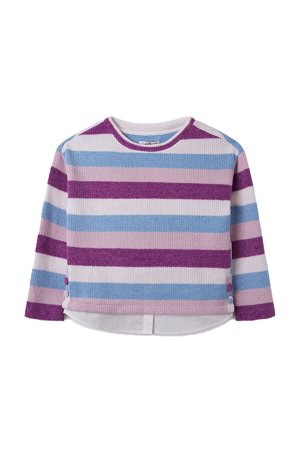 Springfield Jersey chenilla rayas multicolor niña lila