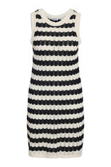 Noisy May Vestido curto de croch&eacute; sem mangas cinzento