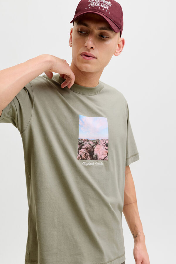 Jack & Jones Camiseta de manga curta estampada verde
