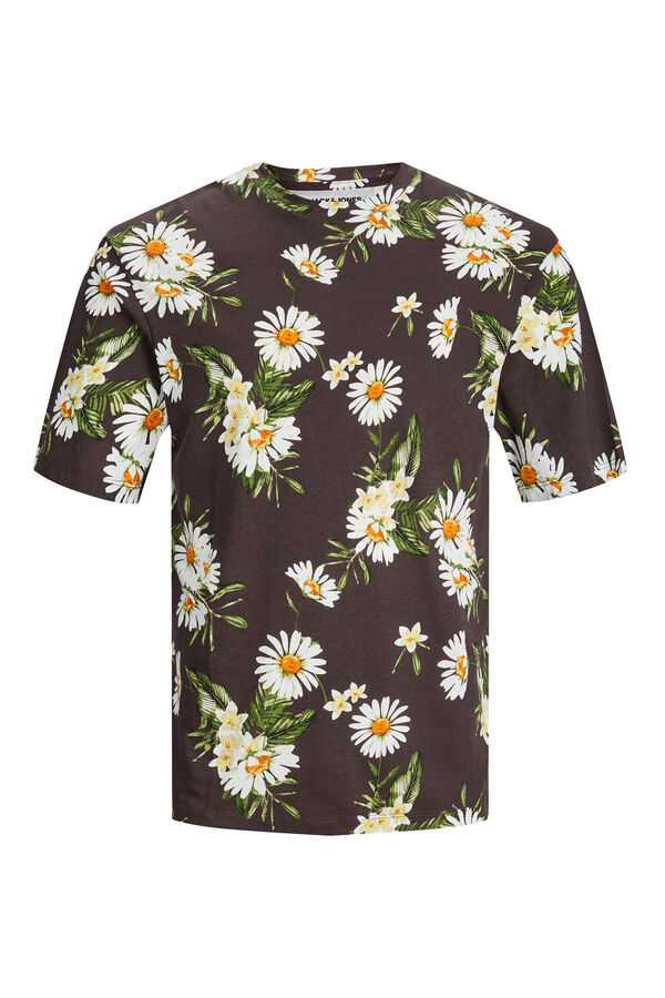 Jack & Jones Camiseta print floral marrón