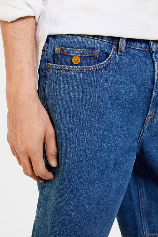 Springfield Bermudas jeans regular azul aço