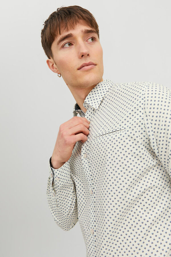 Jack & Jones Camisa microestampado slim fit blanco