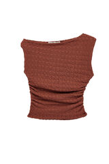 Koton Blusa drapeada cintada cru