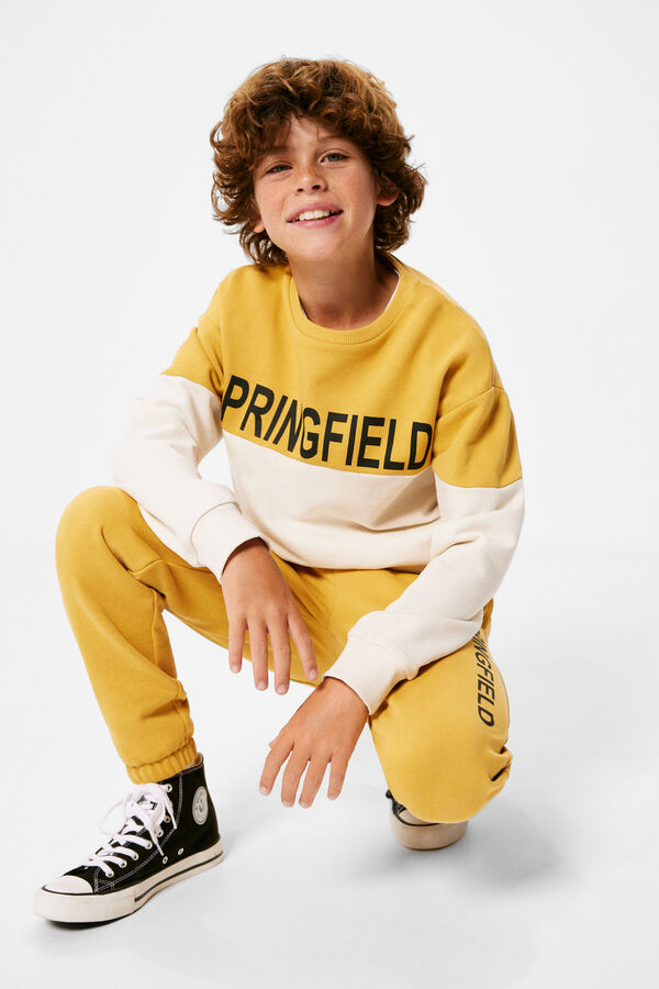 Springfield Sweatshirt cor block menino camelo