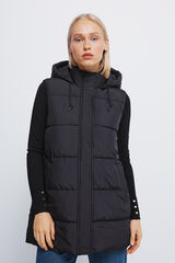 Springfield Chaleco capucha poli&eacute;ster reciclado negro