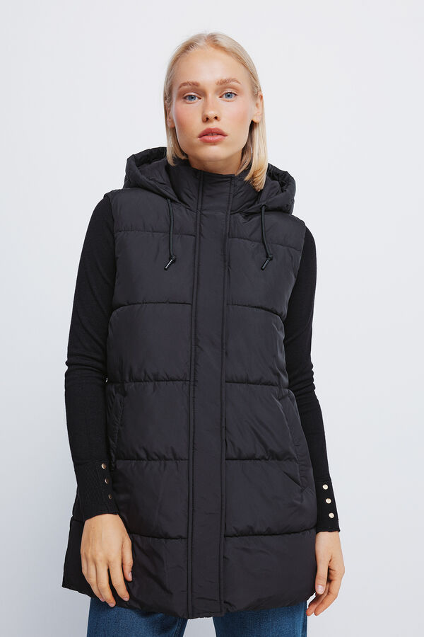 Springfield Chaleco capucha poli&eacute;ster reciclado negro