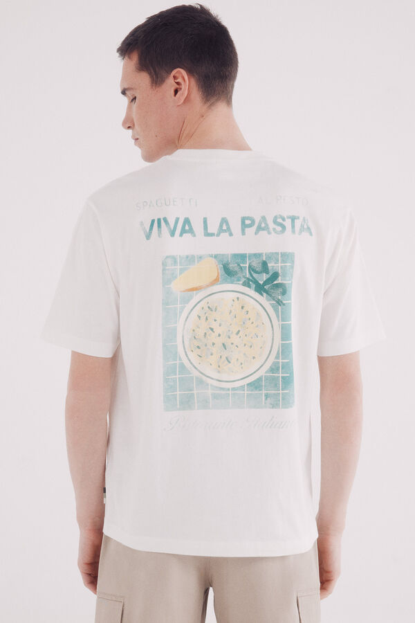 Springfield Camiseta viva la pasta marfil