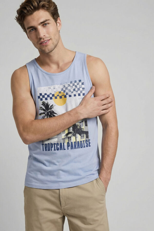 JJ REBEL T-shirt al&ccedil;as estampada azul