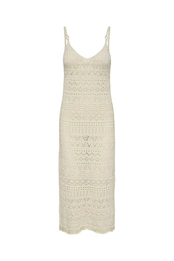 Only Vestido midi crochet rosa