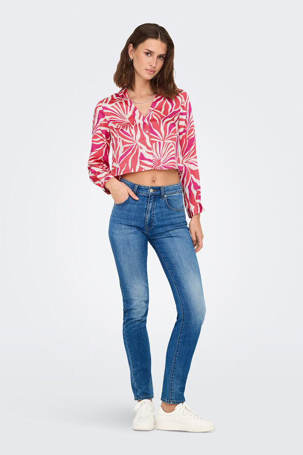 Only Camisa de manga comprida com regular fit rosa