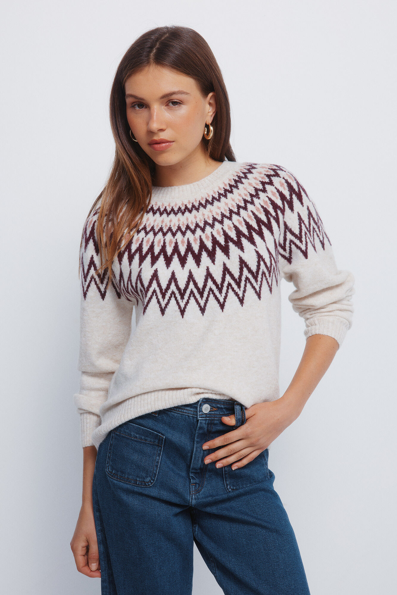 Springfield Camisola jacquard com bordas 