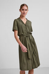 Pieces Vestido midi camisero verde