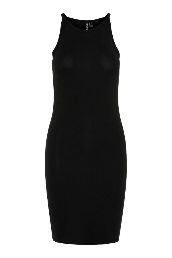 Pieces Vestido curto ajustado preto