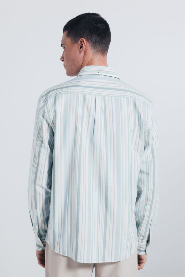 Springfield Camisa oxford ligero rayas verde
