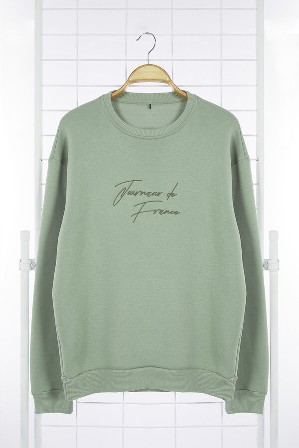 Trendyol Sweatshirt de gola redonda verde