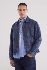 Springfield Cazadora vaquera b&aacute;sica lavada azul