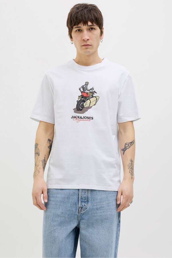 Jack & Jones Camiseta regular fit estampada blanco