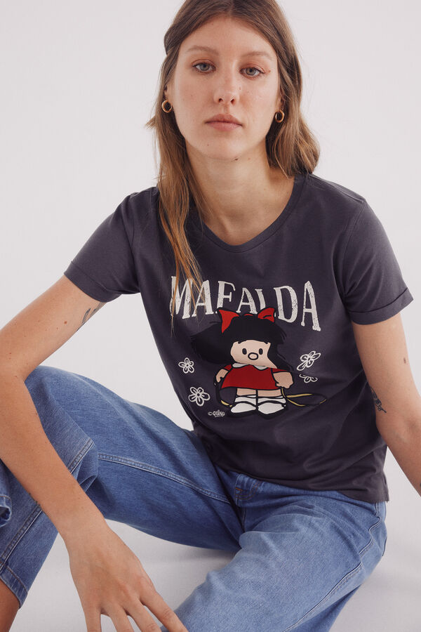 Springfield Camiseta "Mafalda" gris