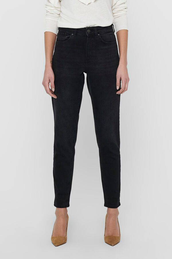 Springfield Jeans de corte Mom fit de mujer 5 bolsillos negro